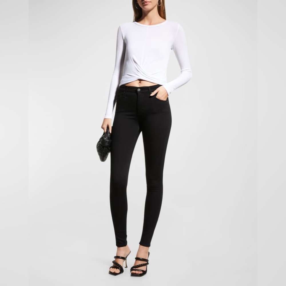 Ag Adriano Goldschmied Farrah High Rise Black Skinny Jeans